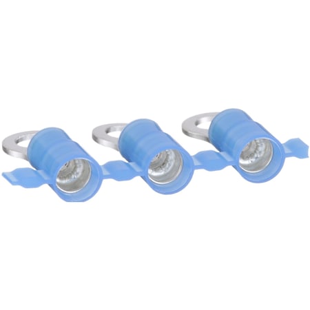 Panduit Ring Terminal, #8 Stud Size, 14 AWG, 600 V, Nylon Insulated, Blue, Crimp Termination Only, 3000 PK PNF14-8R-3K